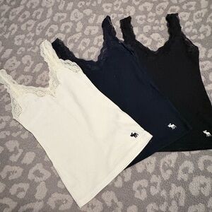 Abercrombie & Fitch Lace Camisole Set - White, Navy, Black